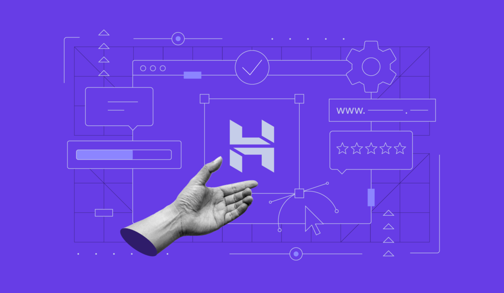hostinger-alt-1 Emprendedor lanzando su web con Hostinger en 2025 desde un portátil, rodeado de servidores y métricas de velocidad.
