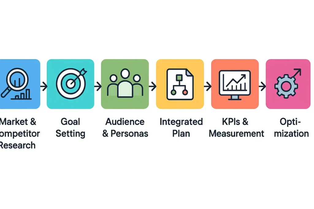 imagen3-estrategias-digitales-de-marketing Diagrama del proceso de estrategia digital paso a paso