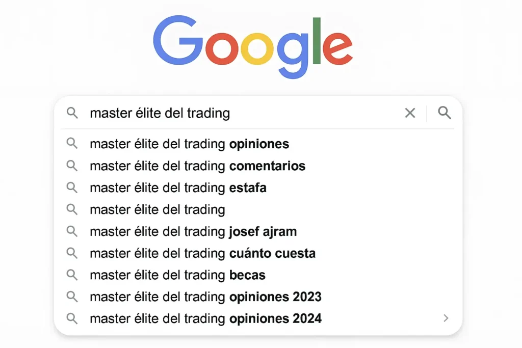 resultados-google revisando dudas frecuentes sobre Master Élite del Trading en Google.