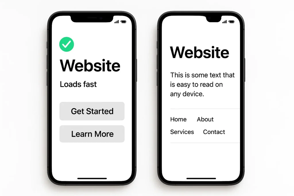 seo-mobile-responsive Mockups de sitio responsive optimizado para móvil