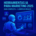 Imagen destacada 3D del artículo Mejores formas de ganar dinero con IA en 2025, mostrando un robot de inteligencia artificial analizando paneles holográficos con estrategias de monetización como marketing de afiliación, contenido SEO, automatización empresarial, diseño gráfico y productos digitales para generar ingresos reales.