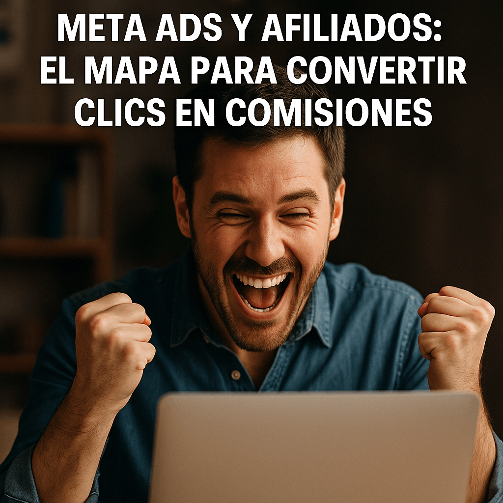 hombre viendo emocionado como acaba de ganar una comisión con una campaña de pago con meta ads