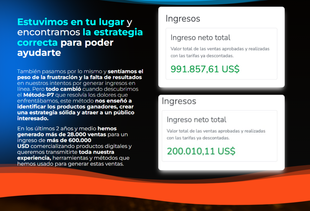 resultados-ventas-hotmart-metodo-p7-mentors-expert.webp Resultados de facturación en Hotmart superiores a 600.000 USD y 28.000 ventas logradas con la metodología de lanzamientos Método P7.