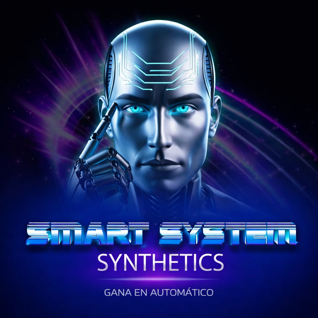 robot futurista representando el sistema Smart System Synthetics de inteligencia artificial para automatización digital y generación automática
