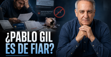Imagen destacada del análisis sobre Pablo Gil, con alertas de fraude, facturas vencidas y una hucha rota.